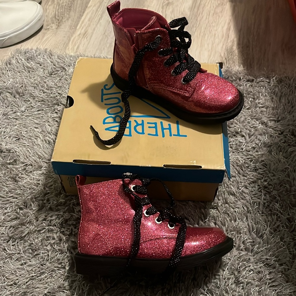 Pink glitter boots toddler size 10